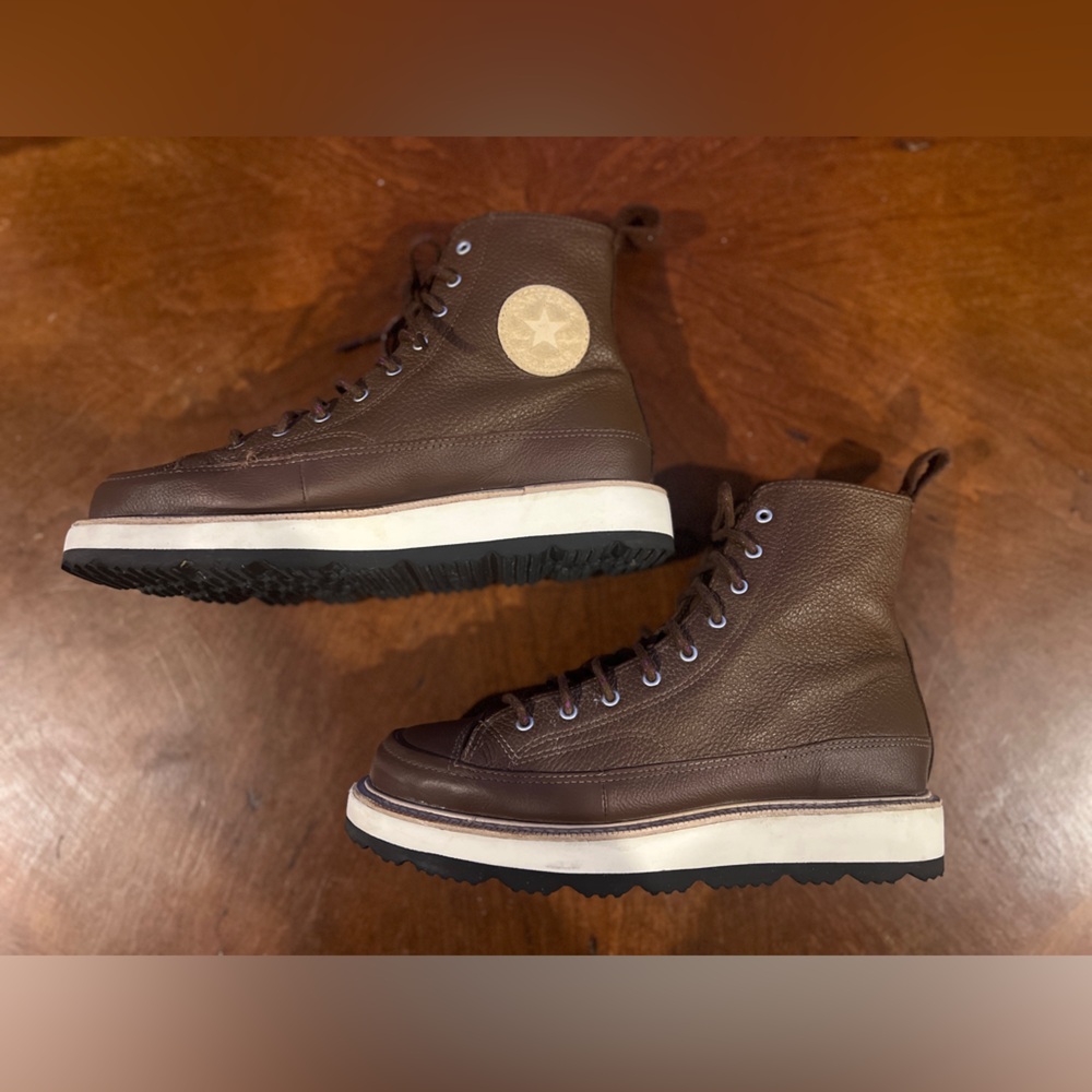 Converse Chuck Taylor Crafted Boot Hi in the "Chocolate" Leather - Picture 2 of 10